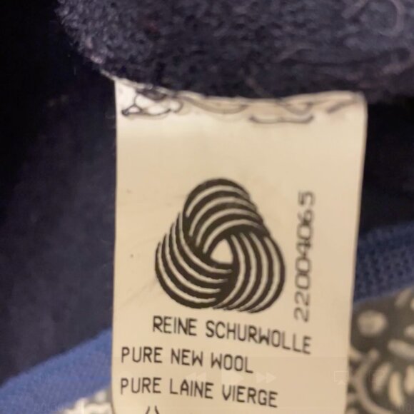 Geiger Collection Navy Blue Vintage Austria Made Wool Embroidered Cardigan sz 50 - Picture 3 of 5